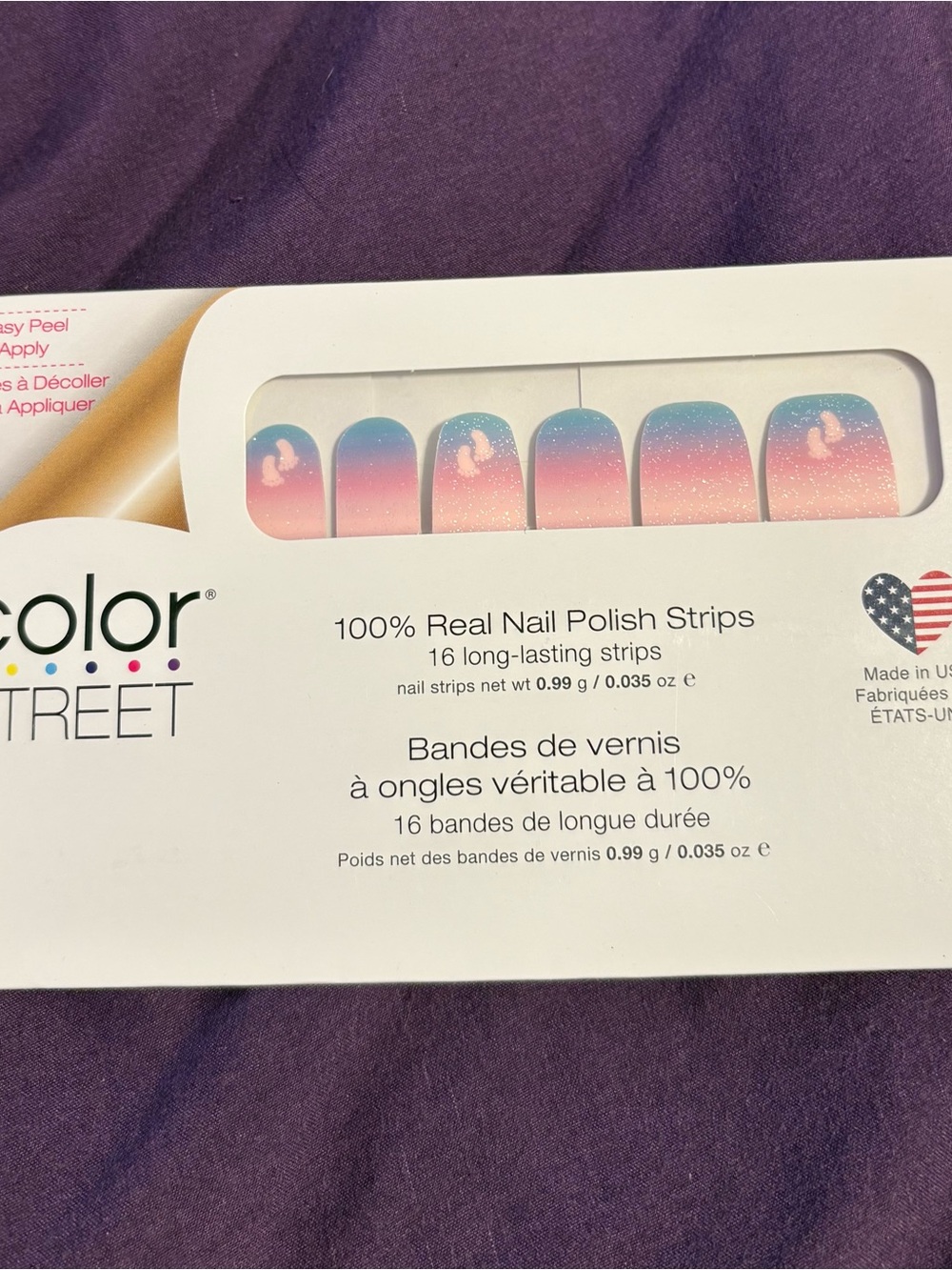 'Bundle of joy' blue pink ombrΓ© Nail Polish Strips!